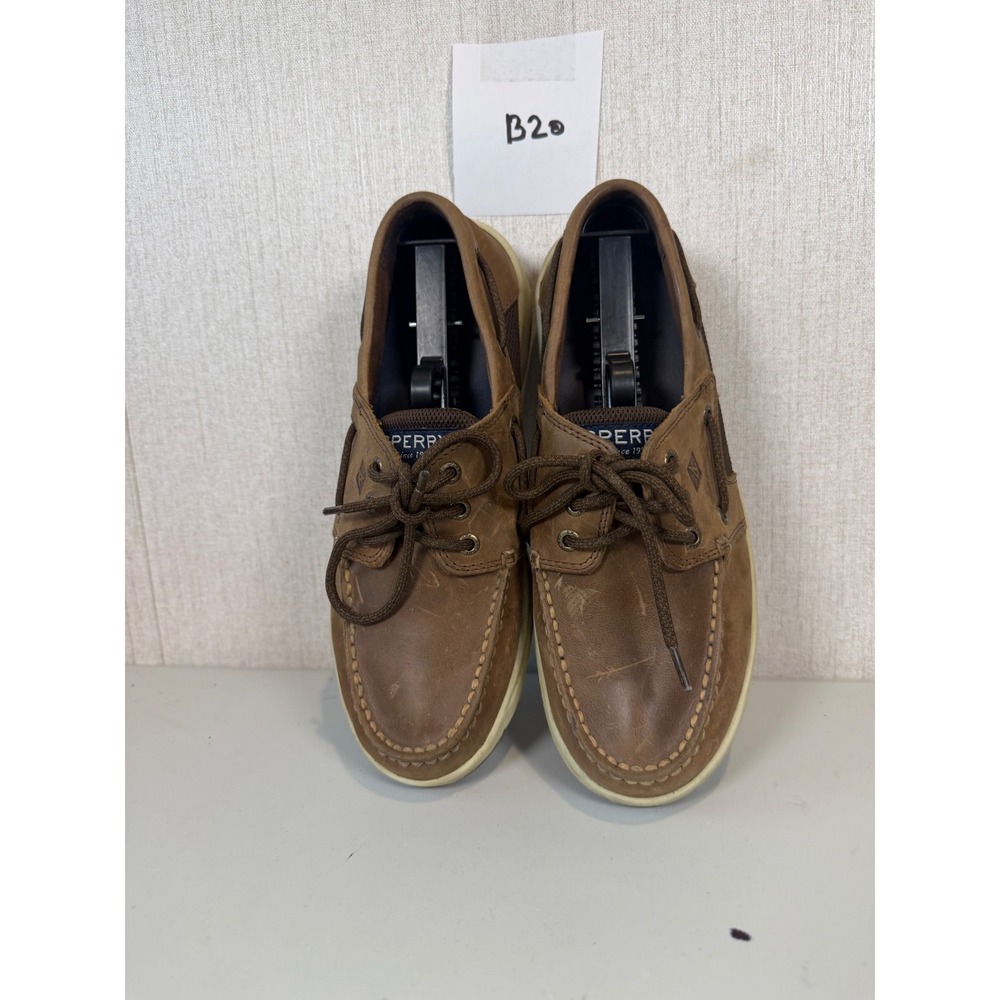 SPERRY Top-Sider size 8.5 Mens Convoy 3-Eye Boat Shoe STS17292 Brown Leather